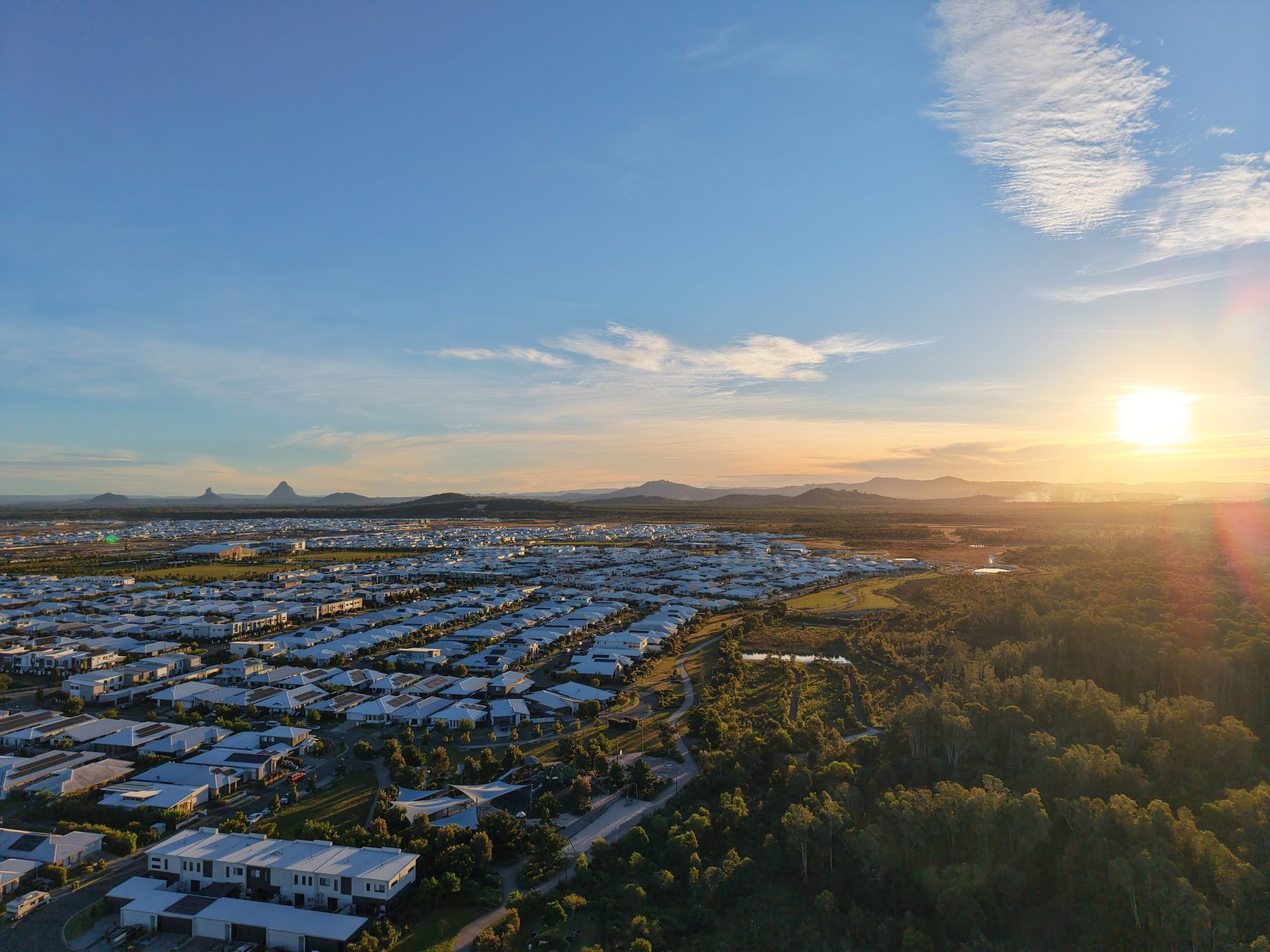 Aerial drone photography residential development Queensland