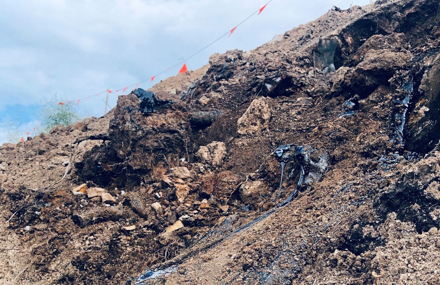 Oozing bitumen tar contamination excavation South Australia